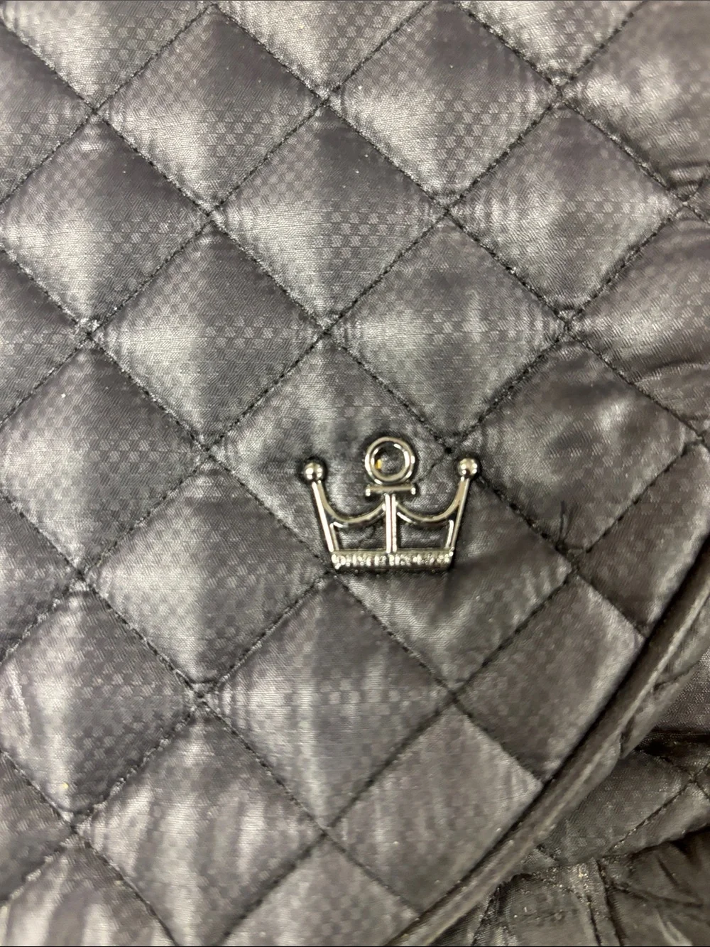 Oliver Thomas Black Quilted Backpack with White Stripe